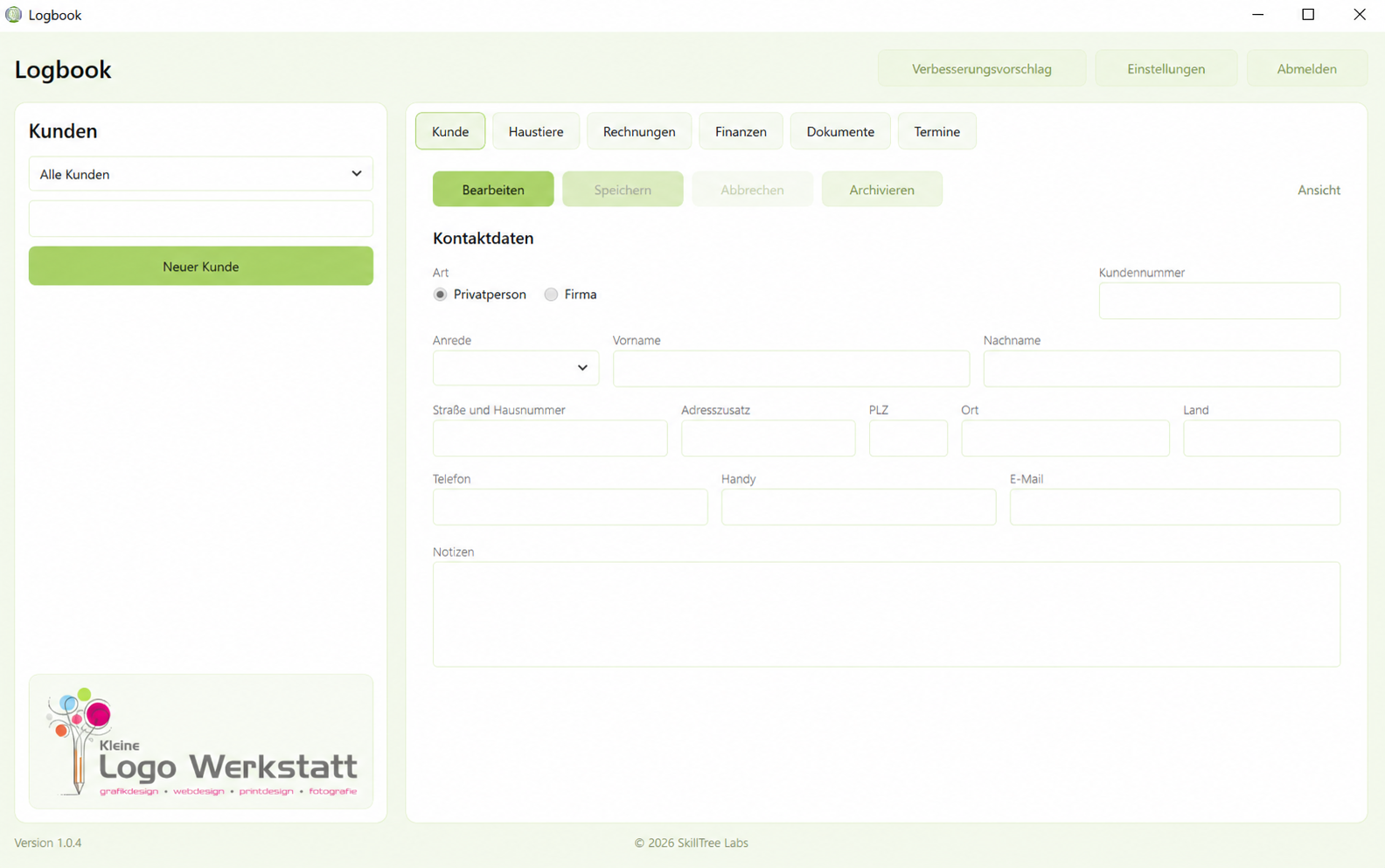 Kundenverwaltung im Skilltree-LABS-Programm